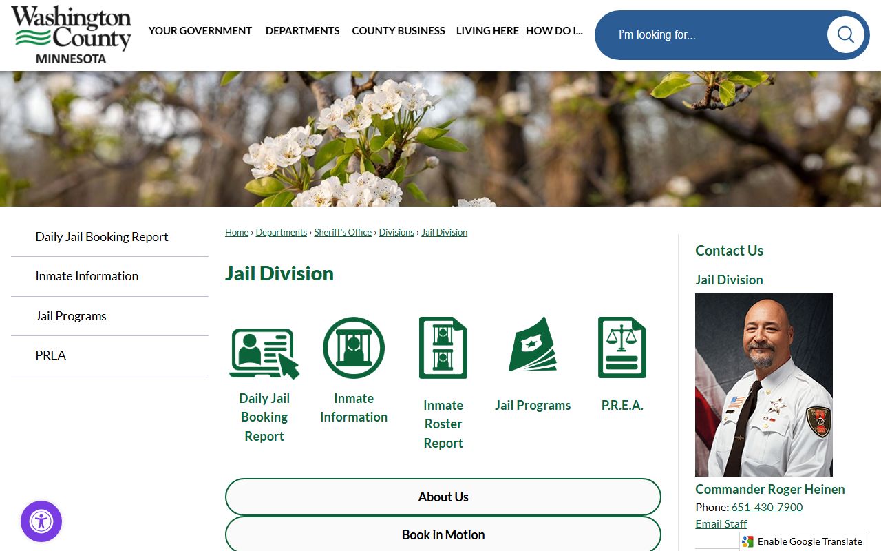 Washington County Jail records and facility overview